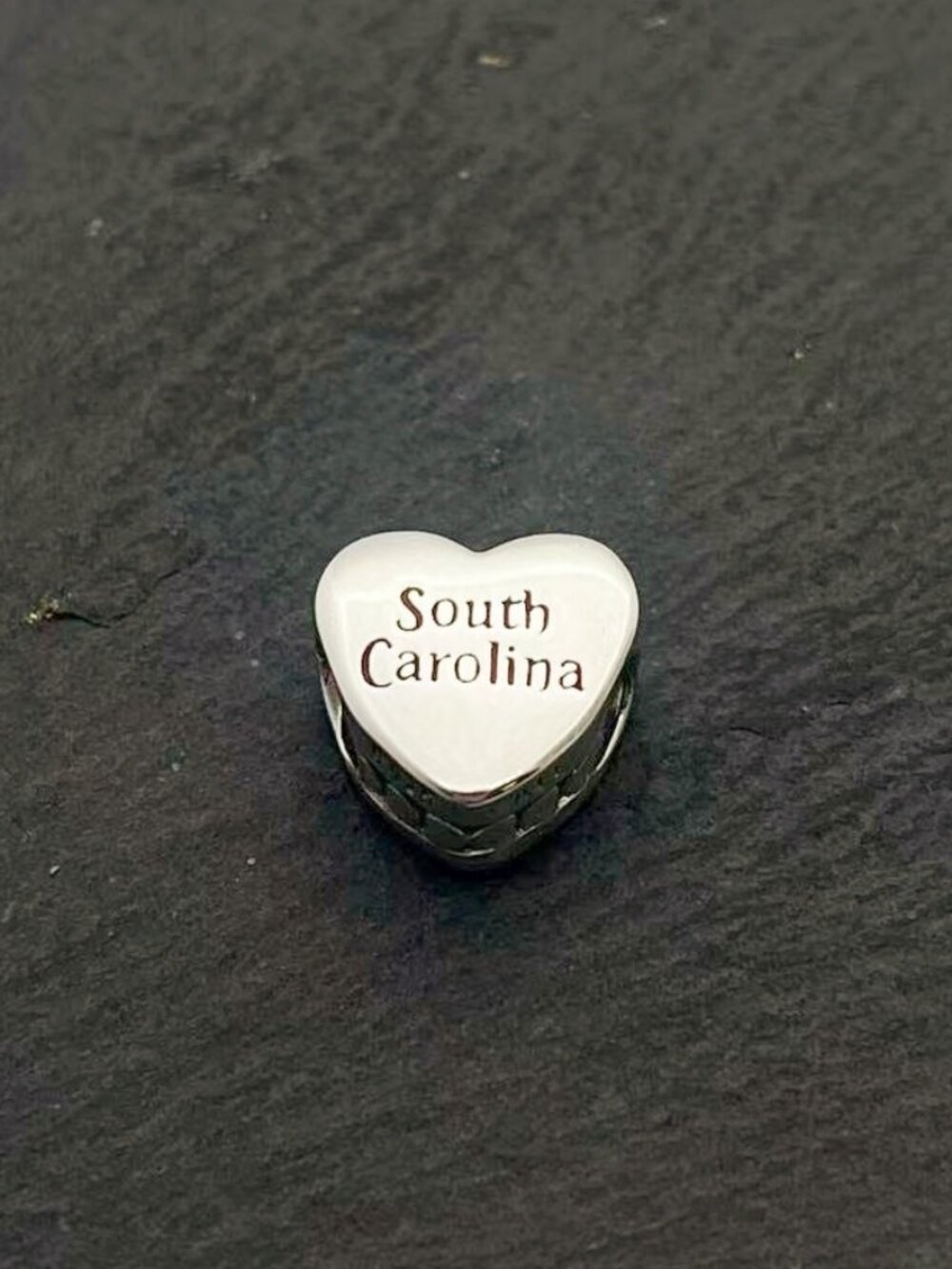 Pandora South Carolina Flag Heart Charm Sterling Silver Travel Jewelry - Picture 3 of 3